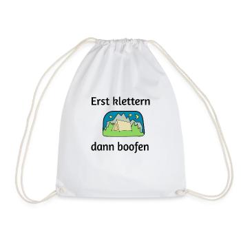 Erst klettern dann boofen - Turnbeutel - Weiß - Vorne
