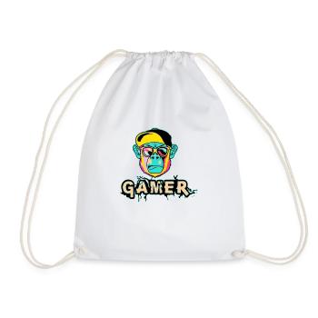 Gamer, Games, Gaming - Drawstring Bag - white - Front