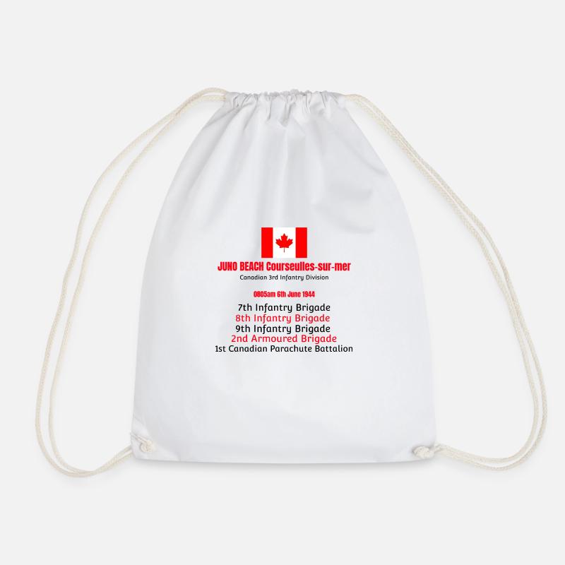 Juno Beach D-Day Canadian Range - Drawstring Bag - white