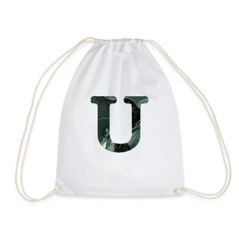 Lettre u marbré vert - Sac de sport léger - blanc - Devant