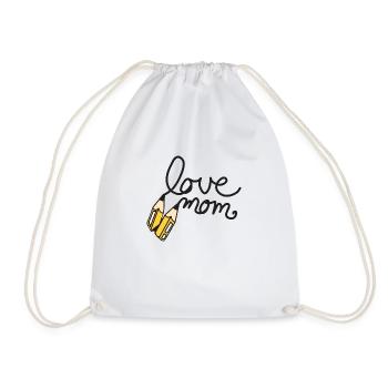 Mom - Drawstring Bag - white - Front