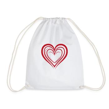 Herz, Liebe, Valentinstag, Symbol - Turnbeutel - Weiß - Vorne