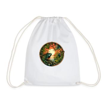 Jungle Sun - Drawstring Bag - white - Front