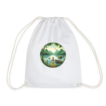 Addiction to lakes - Drawstring Bag - white - Front