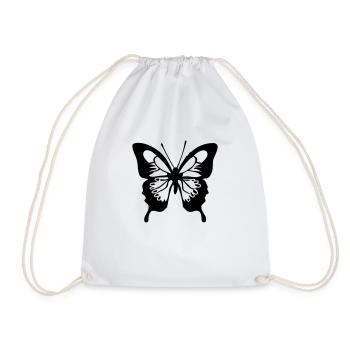 butterfly - Drawstring Bag - white - Front