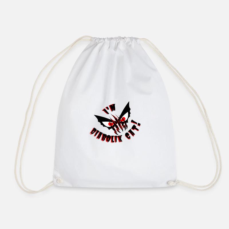 diabolik cat chat - Drawstring Bag - white