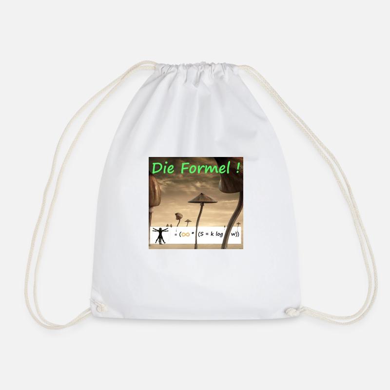 The formula human S = k log w - Drawstring Bag - white