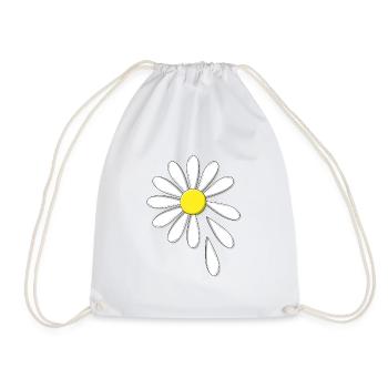 Marguerite - he loves me, he doesn't love me - Drawstring Bag - white - Front