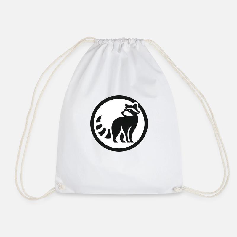 Waschbär Logo 2 - Turnbeutel - Weiß