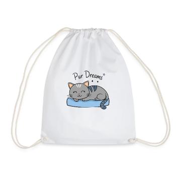 KATZE, PUR DREAMS - Turnbeutel - Weiß - Vorne