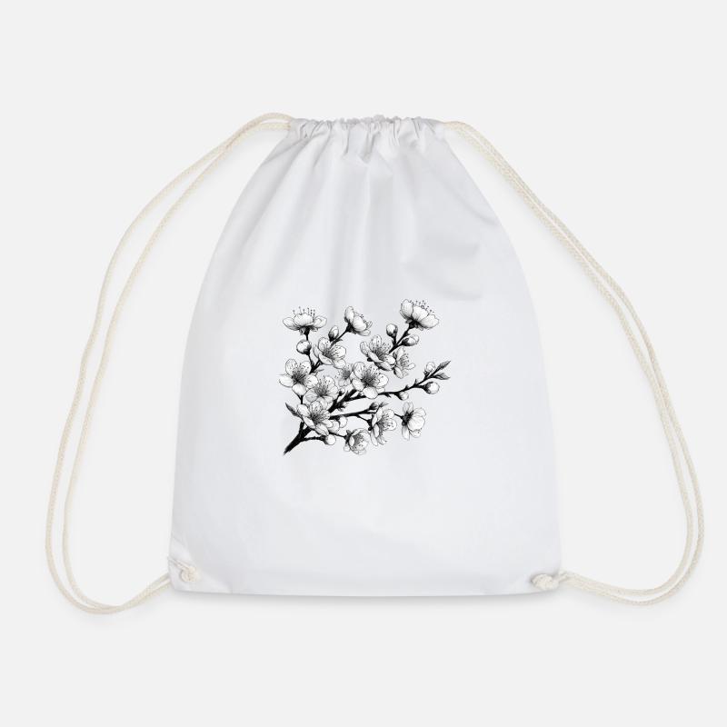 Cherry blossom - Drawstring Bag - white