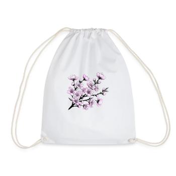 Cherry blossom - Drawstring Bag - white - Front