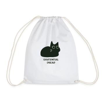 Existential Dread Cat - Drawstring Bag - white - Front