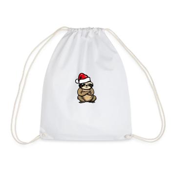 Sloth Christmas - Drawstring Bag - white - Front