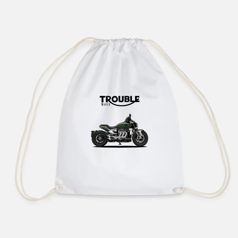 Cruiser // Custom // Motorcycle - Drawstring Bag - white