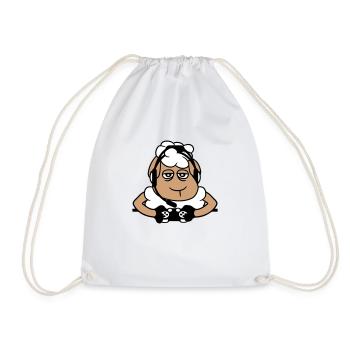 mouton gamer manette jeu vidéo nerd triste fun - Sac de sport léger - blanc - Devant