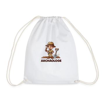 archaeologist comic - Drawstring Bag - white - Front