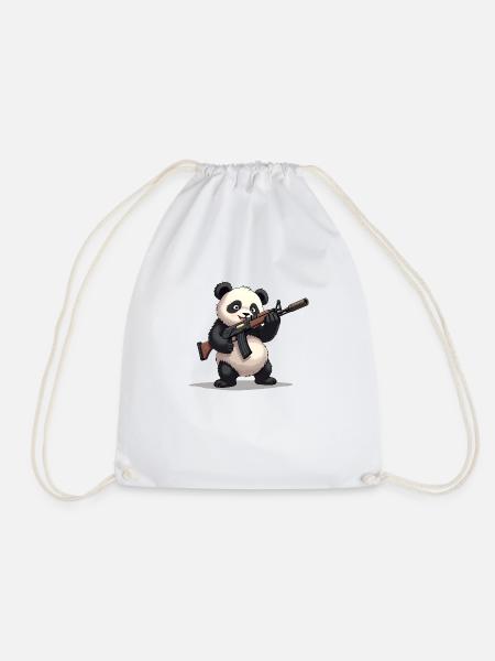 Niedlicher bewaffneter Panda - Turnbeutel - Weiß