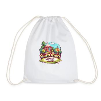 transparent summer camp small cabin in rural area - Drawstring Bag - white - Front