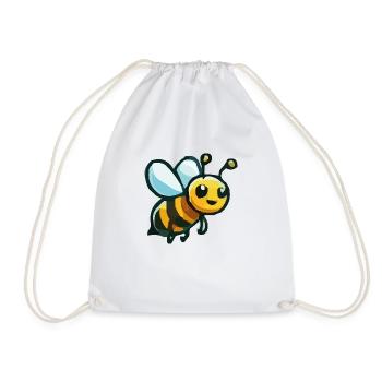 Dessin animé d’abeille - Sac de sport léger - blanc - Devant