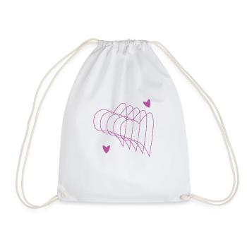 Sweet Pinkish Love Resonance 00 - Drawstring Bag - white - Front