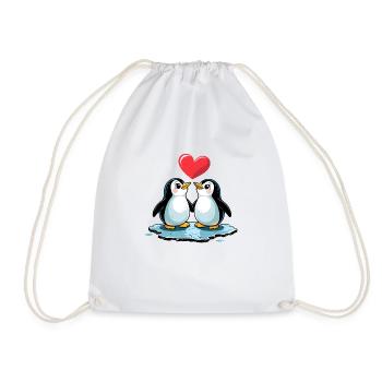 Style BD Pingouin En Couple Amoureux - Sac de sport léger - blanc - Devant