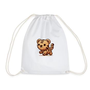 Wooden Tiger - Drawstring Bag - white - Front