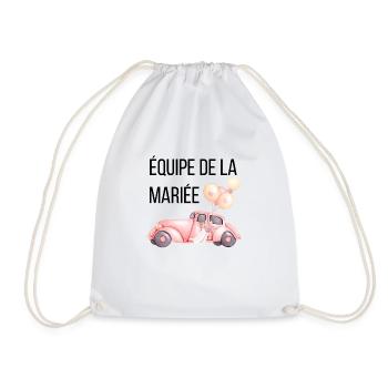 Bridal Team - Car Wedding - Drawstring Bag - white - Front