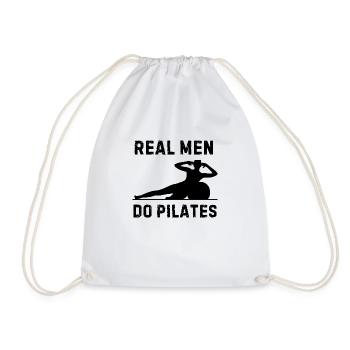 Real Men Pilates Fitness Study Yoga Cool Pilates - Drawstring Bag - white - Front