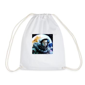 Astronaut im Weltraum vor Mond - Turnbeutel - Weiß - Vorne