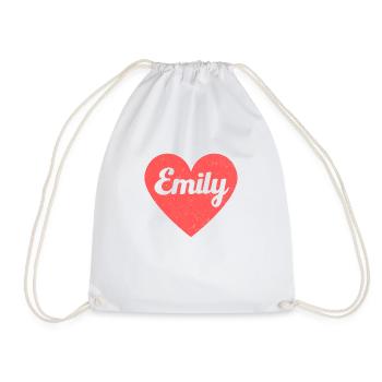 Emily Nom Coeur Rouge Amour Fan Rétro - Sac de sport léger - blanc - Devant