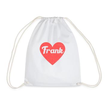 Frank Nom Rouge Coeur Amour Fan Rétro - Sac de sport léger - blanc - Devant
