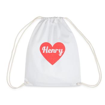 Henry Name Rotes Herz Liebe Fan Retro - Turnbeutel - Weiß - Vorne