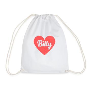 Billy Nom Cœur Rouge Amour Fan Rétro - Sac de sport léger - blanc - Devant