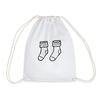 Pair of socks - Drawstring Bag - white - Front