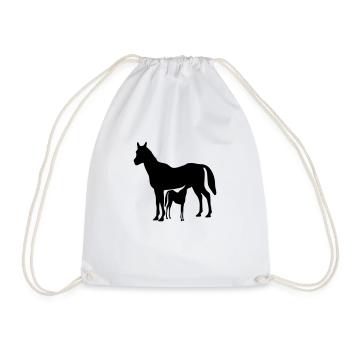 horse_4 - Drawstring Bag - white - Front