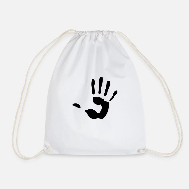 Hand Handfläche Handabdruck - Turnbeutel - Weiß