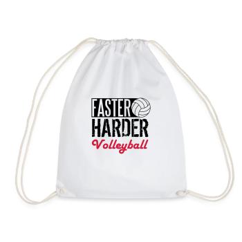 Faster, harder, Volleyball - Turnbeutel - Weiß - Vorne