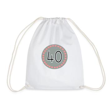 40th birthday - Drawstring Bag - white - Front