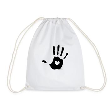hand herz - Turnbeutel - Weiß - Vorne