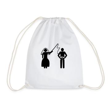 just married - Drawstring Bag - white - Front