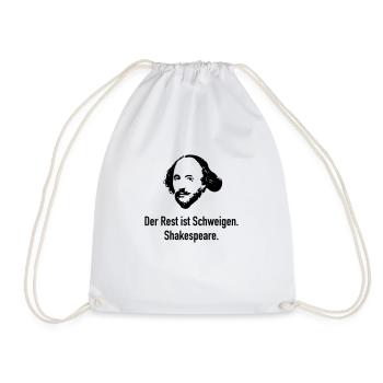 Shakespeare: Der Rest ist Schweigen. - Turnbeutel - Weiß - Vorne