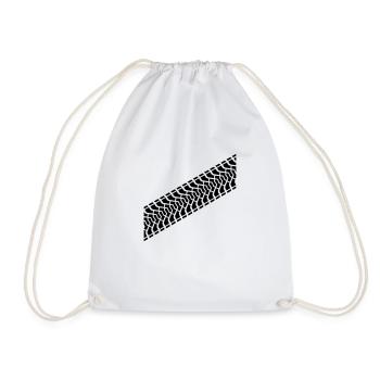 Tire footprint, tire gauge, tire tread (Diagonal) - Drawstring Bag - white - Front