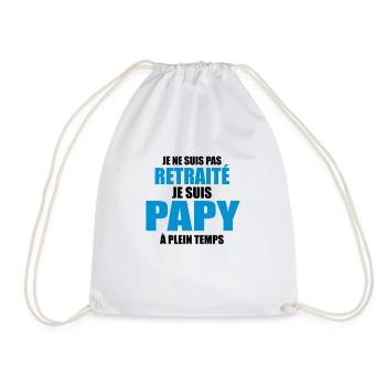 Je suis papy a plein temps - Sac de sport léger - blanc - Devant