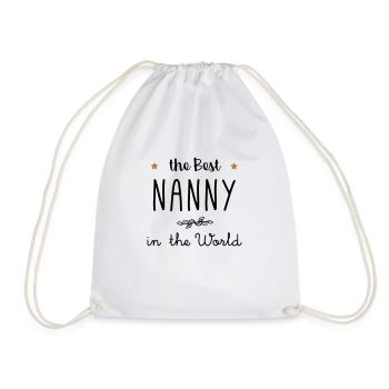 The best nanny in the world - Drawstring Bag - white - Front