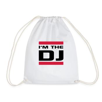 im_the_dj__f2 - Drawstring Bag - white - Front
