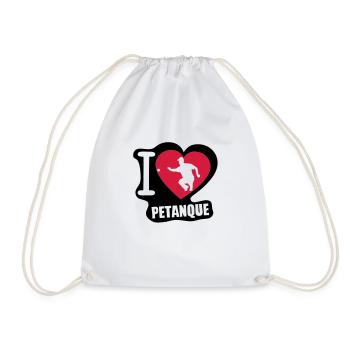 i love love Petanque boule2 - Turnbeutel - Weiß - Vorne