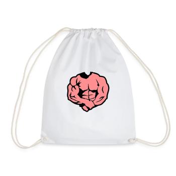 body bodybuilding athlete muscle Muscle - Drawstring Bag - white - Front