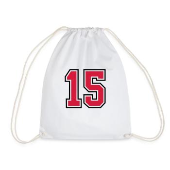 15 sports jersey football number - Turnbeutel - Weiß - Vorne