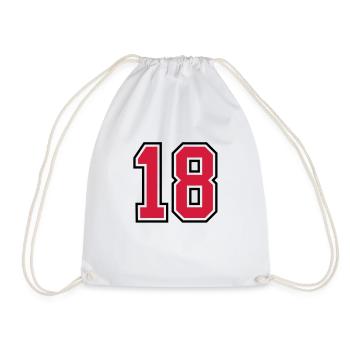 18 sports jersey football number - Turnbeutel - Weiß - Vorne